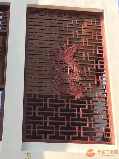 杭州茶庄仿古铝窗花 木纹铝窗花 雕刻镂空铝窗花