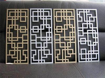 古建仿木纹铝窗花格-别墅仿古格栅花格生产厂家