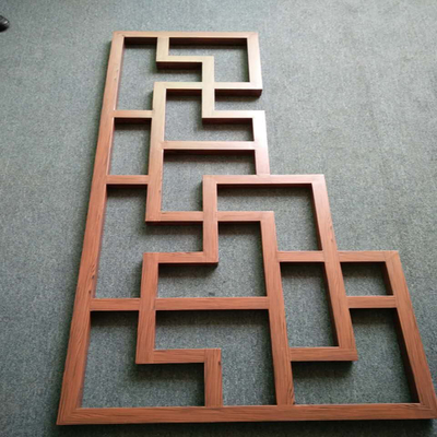 仿古木纹铝窗花 铝花格定制